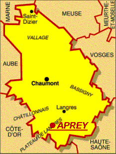 Carte de situation d'Aprey