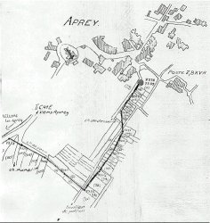 Ligne haute-tension (dérivation Leuchey-Aujeurres) plan original au 1/2500 du 17 novembre 1924